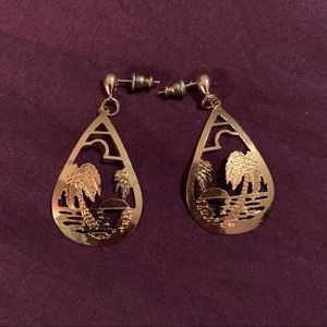 Beach scene earrings